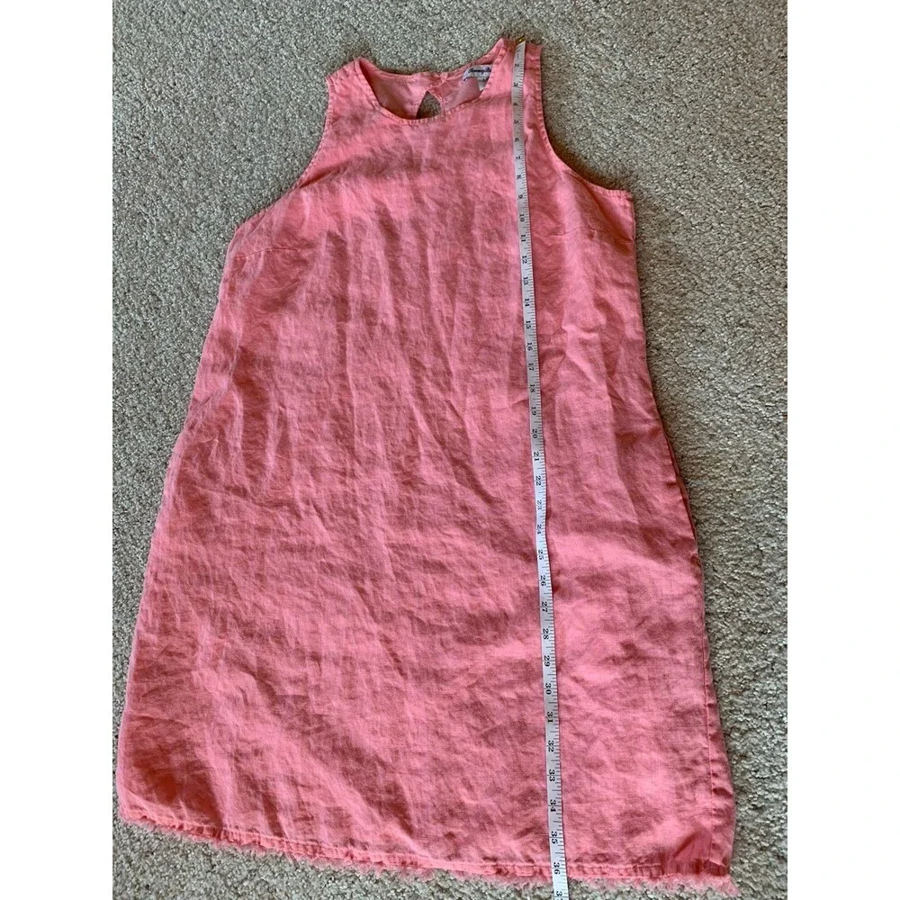 Tommy Bahama Womens 100% Linen Pink Sleeveless Pockets Short Mini Dress Large - Picture 7 of 10